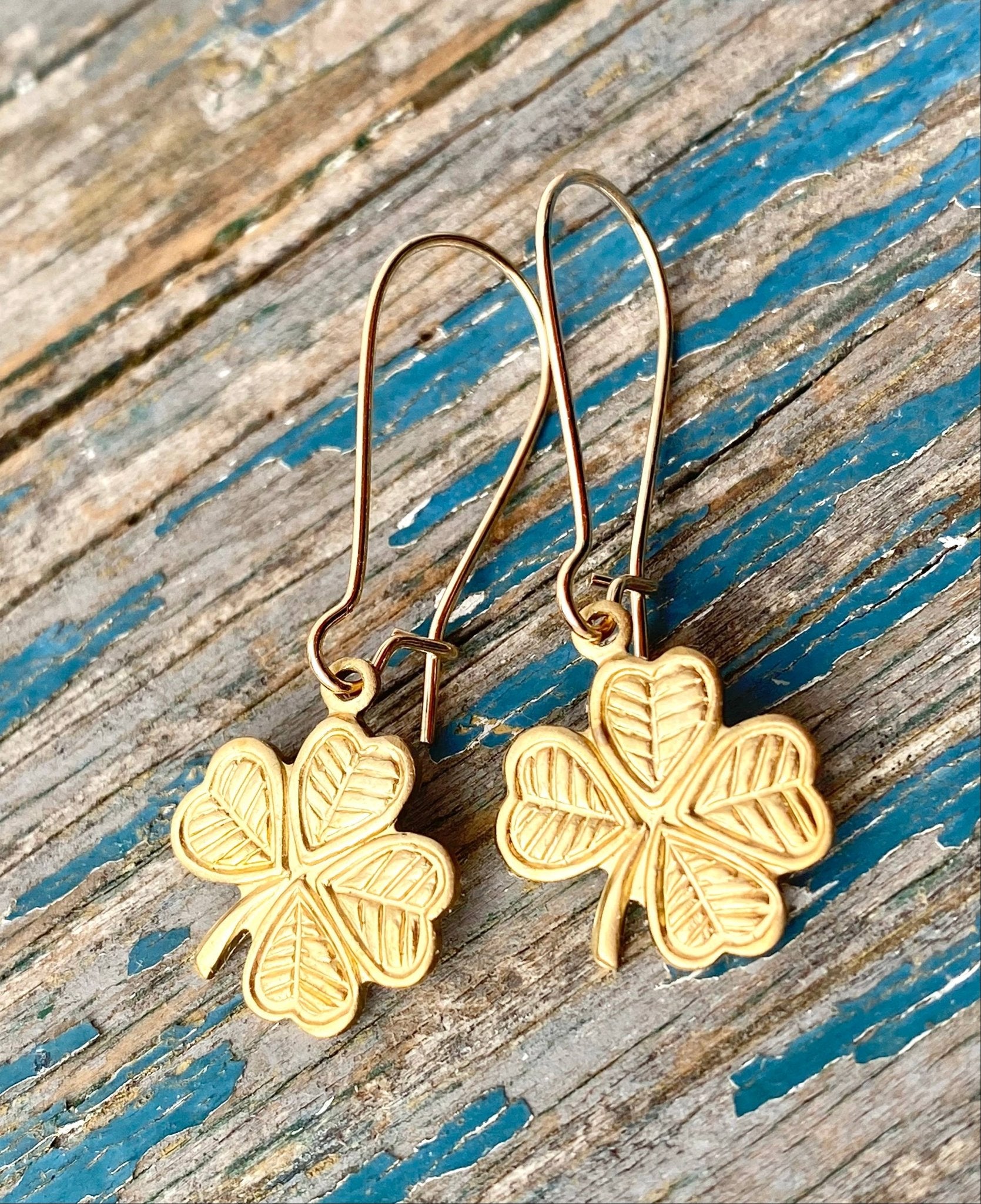 Lucky Shamrock Earrings Little Four Leaf Clover - Lalka Beauty Co.