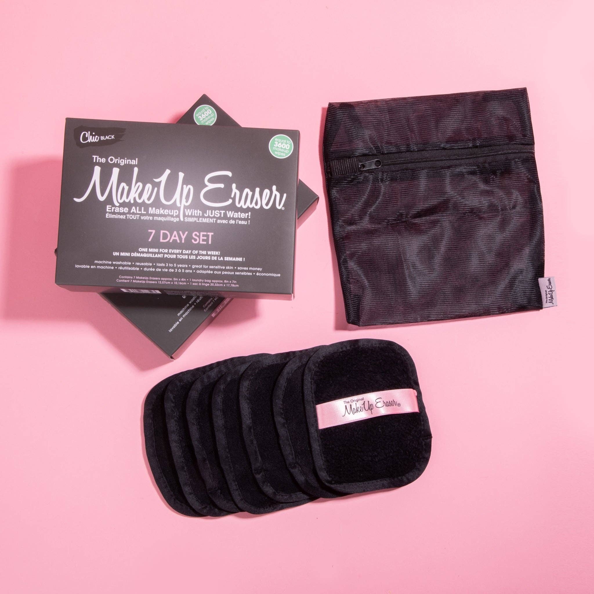 MakeUp Eraser Solid 7 - Day Set: Original Pink or Black - Lalka Beauty Co.