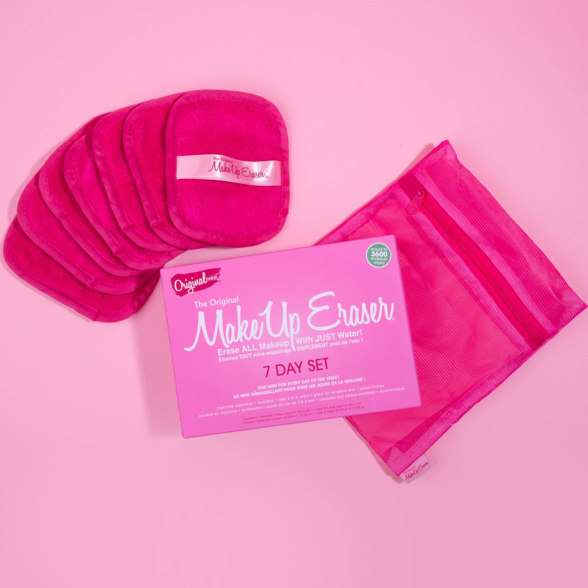 MakeUp Eraser Solid 7 - Day Set: Original Pink or Black - Lalka Beauty Co.