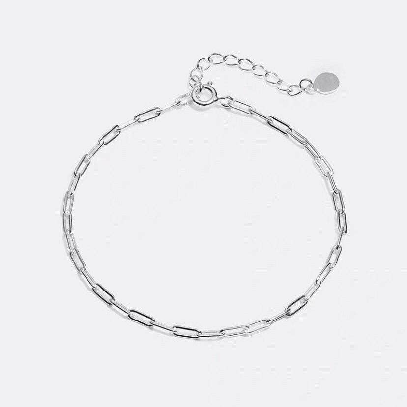 Minimalist Paperclip Chain Stainless Steel 4x2mm Dainty Small Bracelet - Lalka Beauty Co.