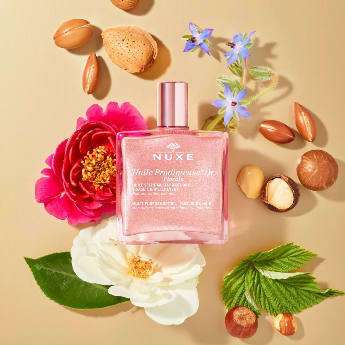 Nuxe Florale Shimmering Dry Oil 1.6 oz for face and body - Lalka Beauty Co.