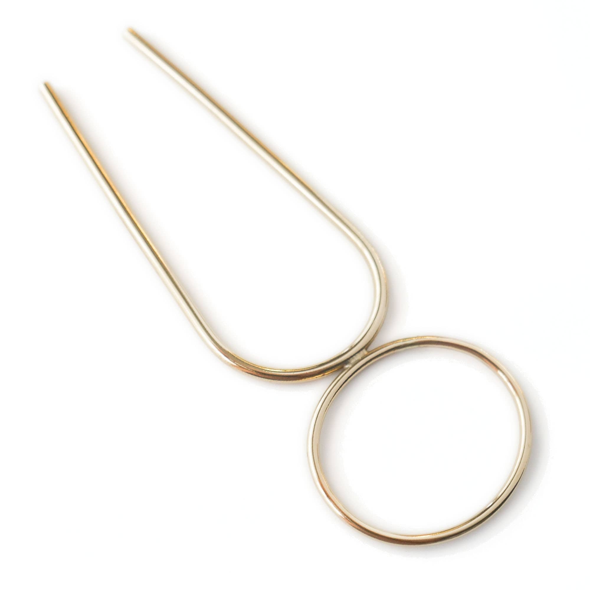 Oval Hair Pin: Yellow Brass - Lalka Beauty Co.