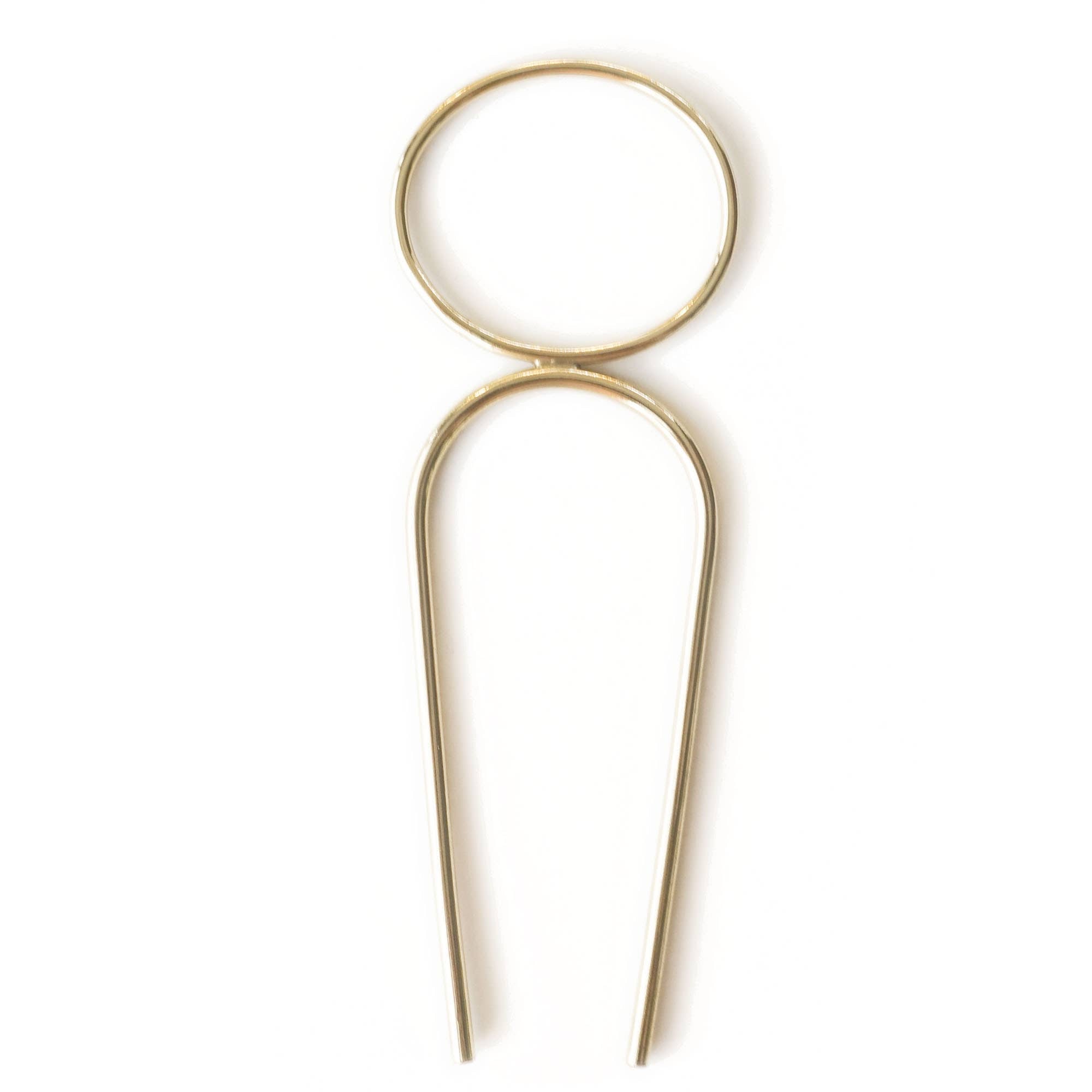 Oval Hair Pin: Yellow Brass - Lalka Beauty Co.