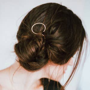 Oval Hair Pin: Yellow Brass - Lalka Beauty Co.