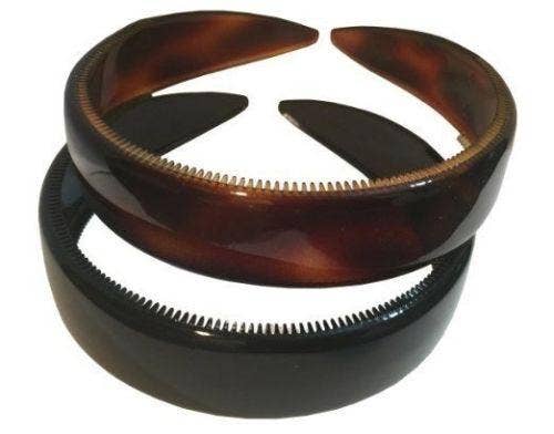 Parcelona French Wide 1 Inch Shell & Black Headband - Lalka Beauty Co.