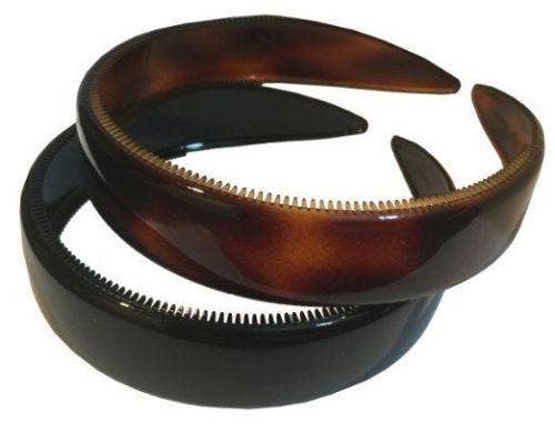 Parcelona French Wide 1 Inch Shell & Black Headband - Lalka Beauty Co.