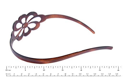 Parcelona French Wide Flower Tortoise Shell Brown Celluloid Acetate Headband - Lalka Beauty Co.