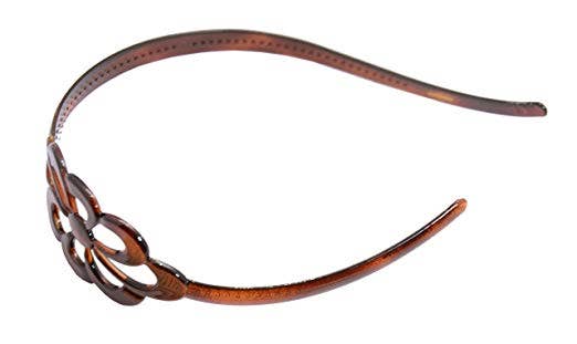 Parcelona French Wide Flower Tortoise Shell Brown Celluloid Acetate Headband - Lalka Beauty Co.