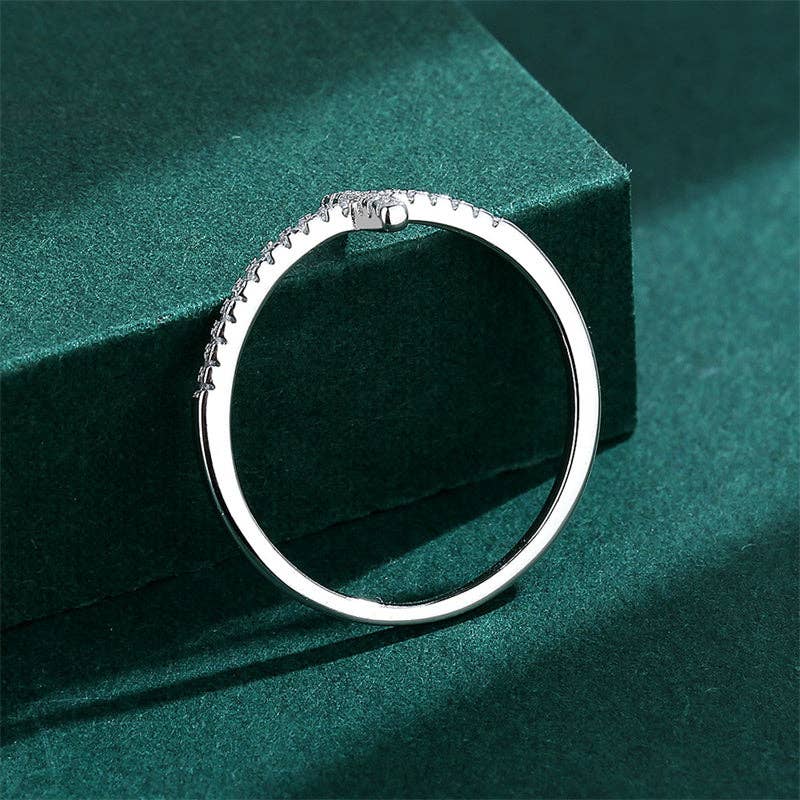 Pave Setting Cross Eternity Band Ring sterling silver - Lalka Beauty Co.