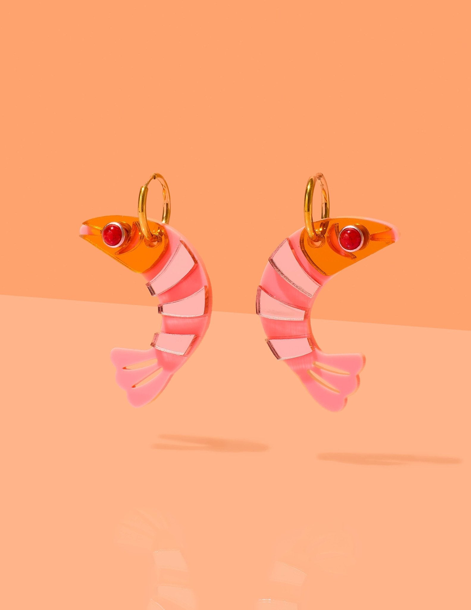 Shrimp Low Country Glam Hoops: Pink + Rose Gold + Orange - Lalka Beauty Co.