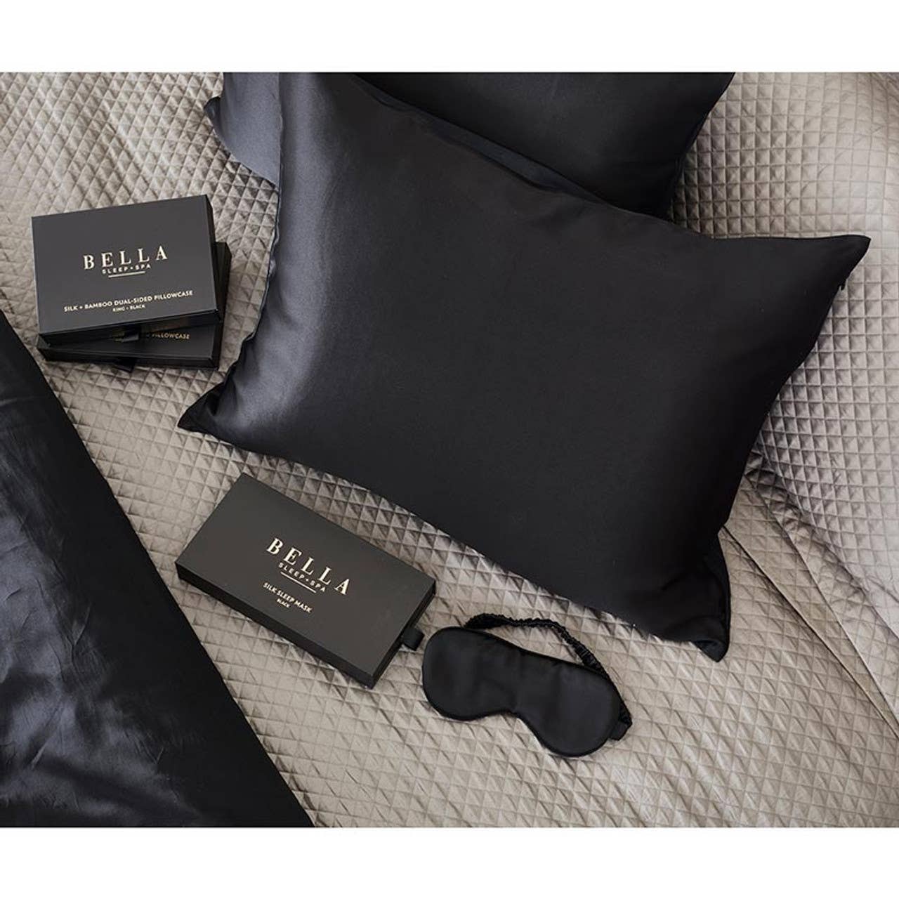 Silk Sleep Mask - Black - Lalka Beauty Co.