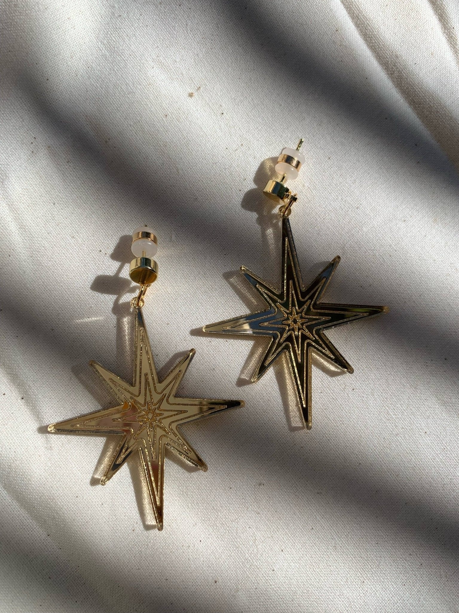 Silver or Gold Star Burst Earrings - Lalka Beauty Co.