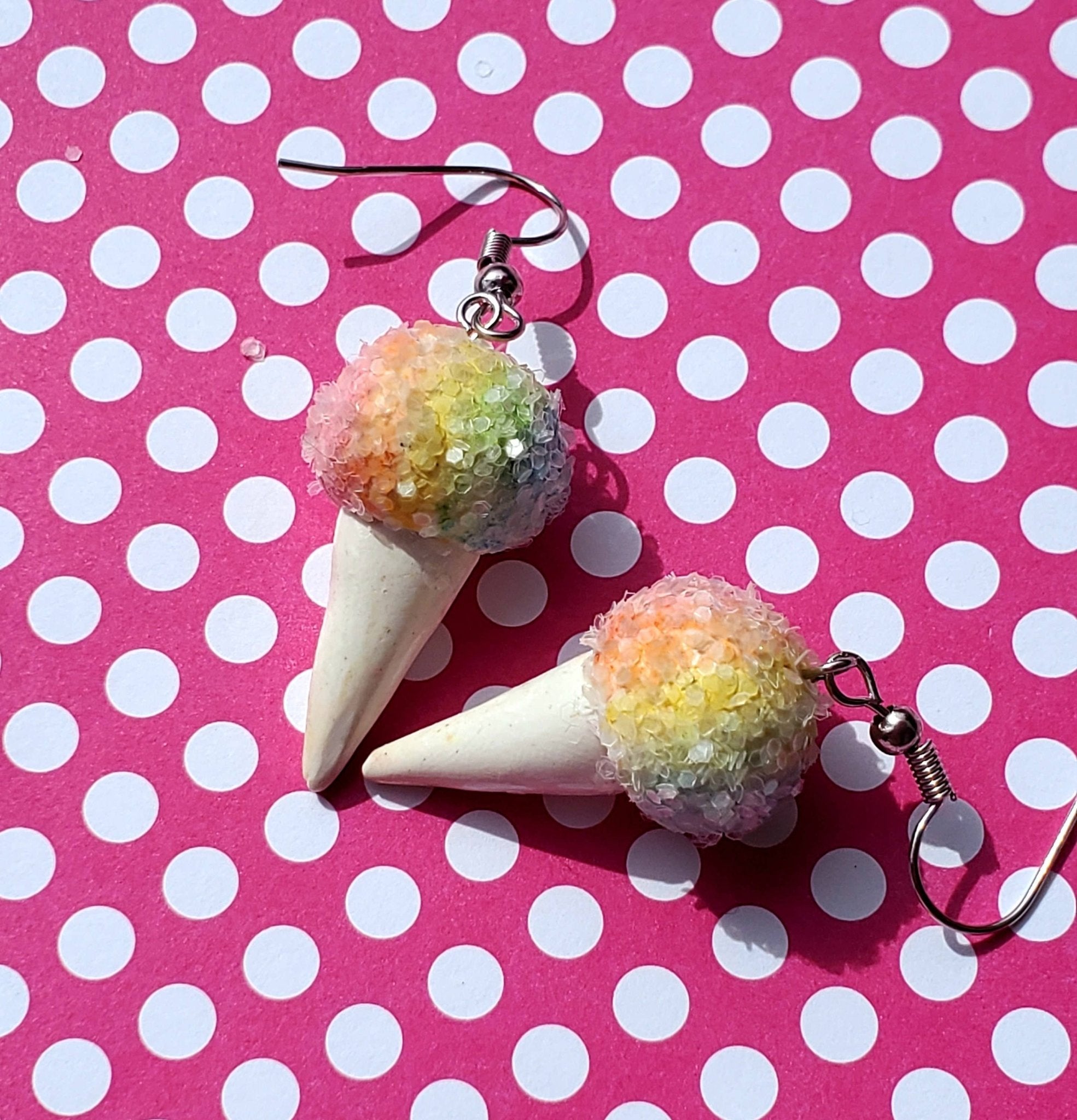 Sno Cone Earrings, Ice Cream Earrings, Shaved Ice Earrings - Lalka Beauty Co.