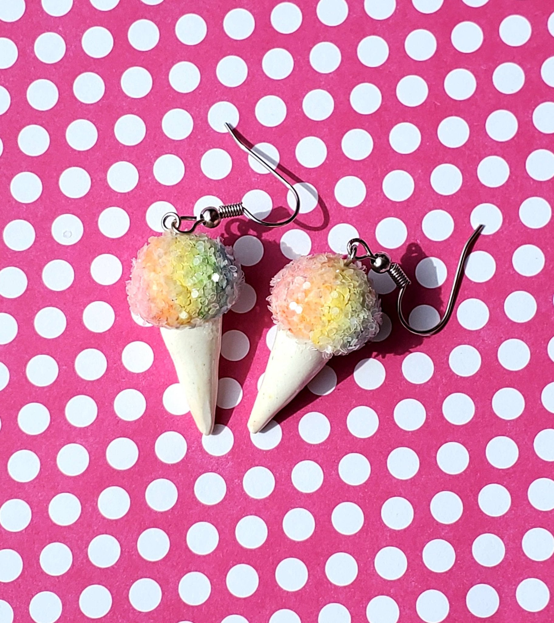 Sno Cone Earrings, Ice Cream Earrings, Shaved Ice Earrings - Lalka Beauty Co.