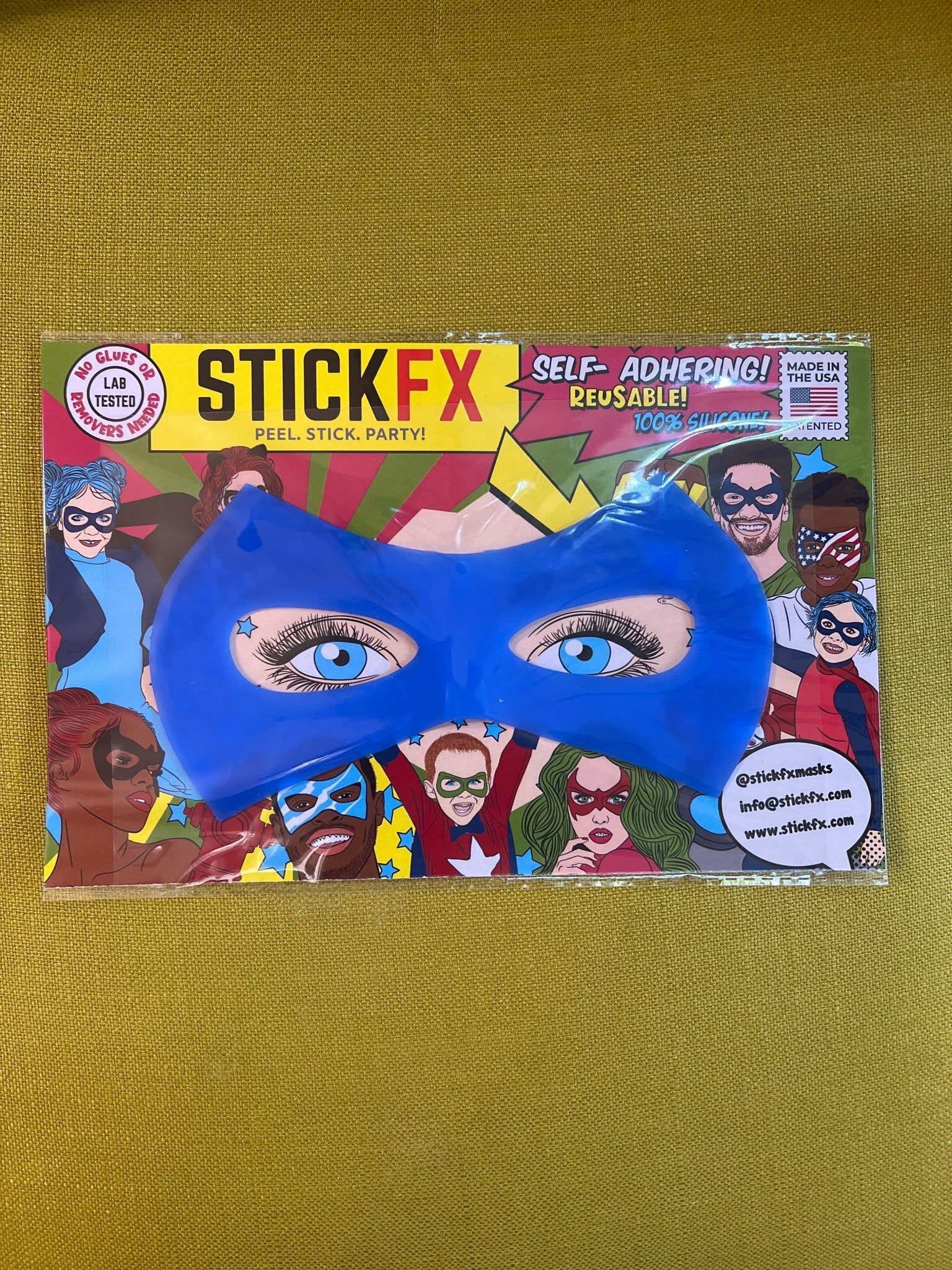 StickFX Classic Hero Mask adult size reusable self stick silicone costume superhero mask - Lalka Beauty Co.