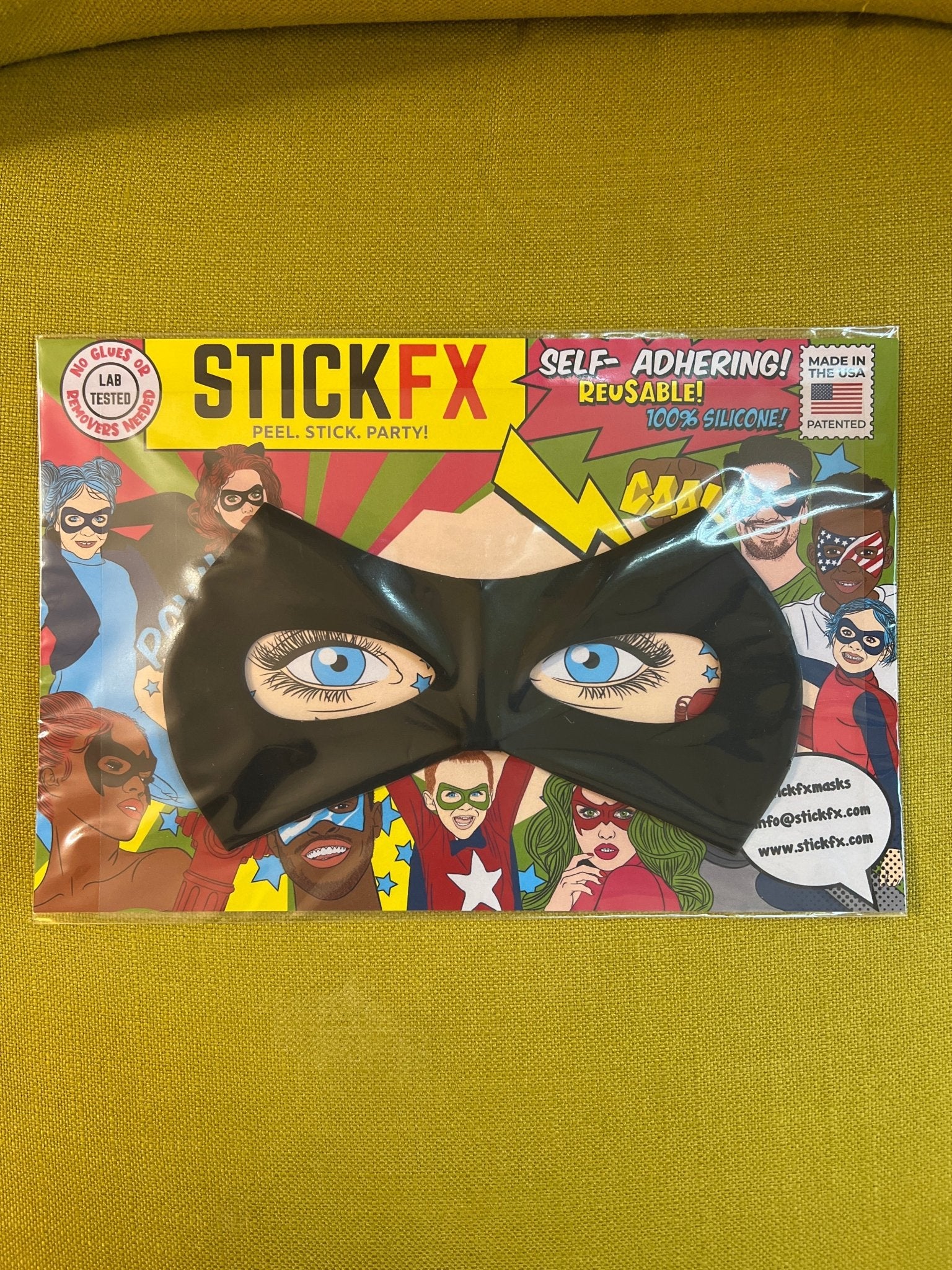 StickFX Classic Hero Mask adult size reusable self stick silicone costume superhero mask - Lalka Beauty Co.