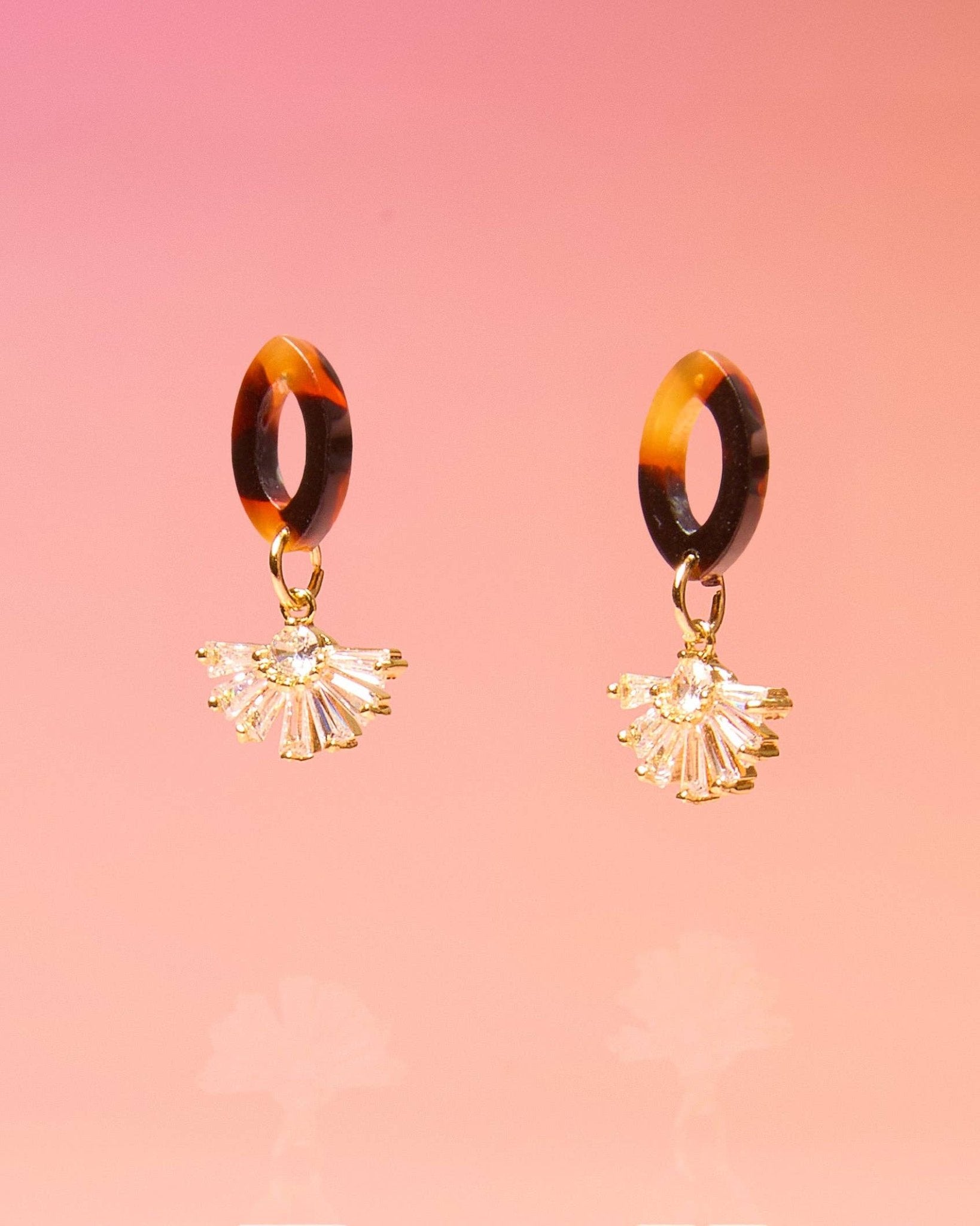 Tiny and Dainty Post Earrings Tortoise - Lalka Beauty Co.