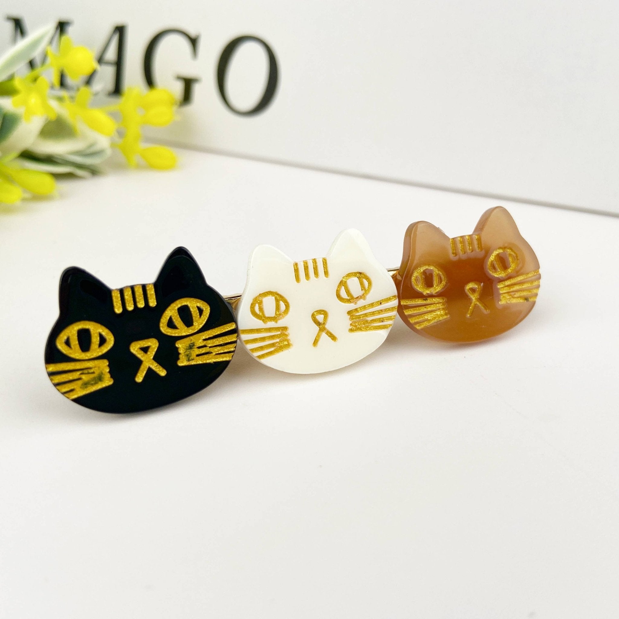 Triple Cute cat duckbill clip kitty hair clip - Lalka Beauty Co.