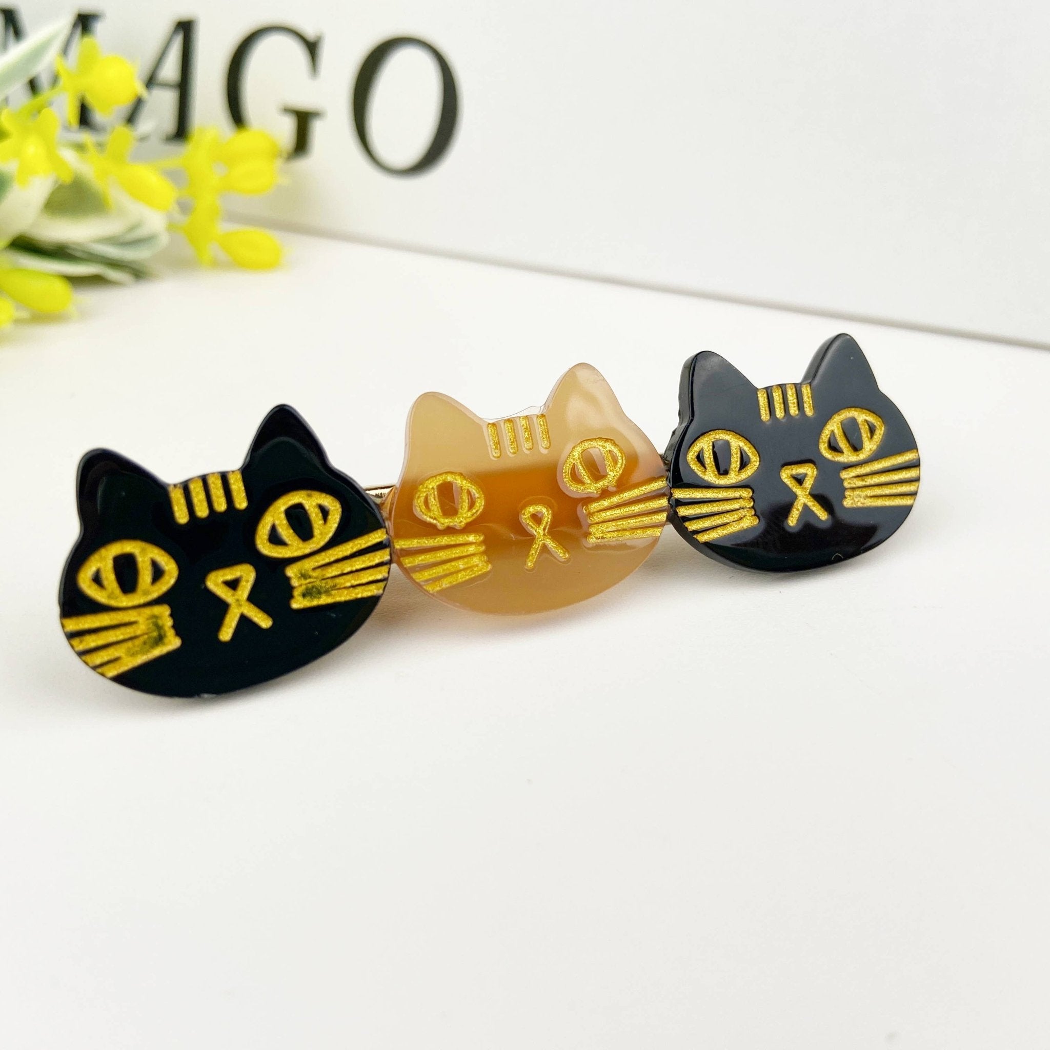 Triple Cute cat duckbill clip kitty hair clip - Lalka Beauty Co.