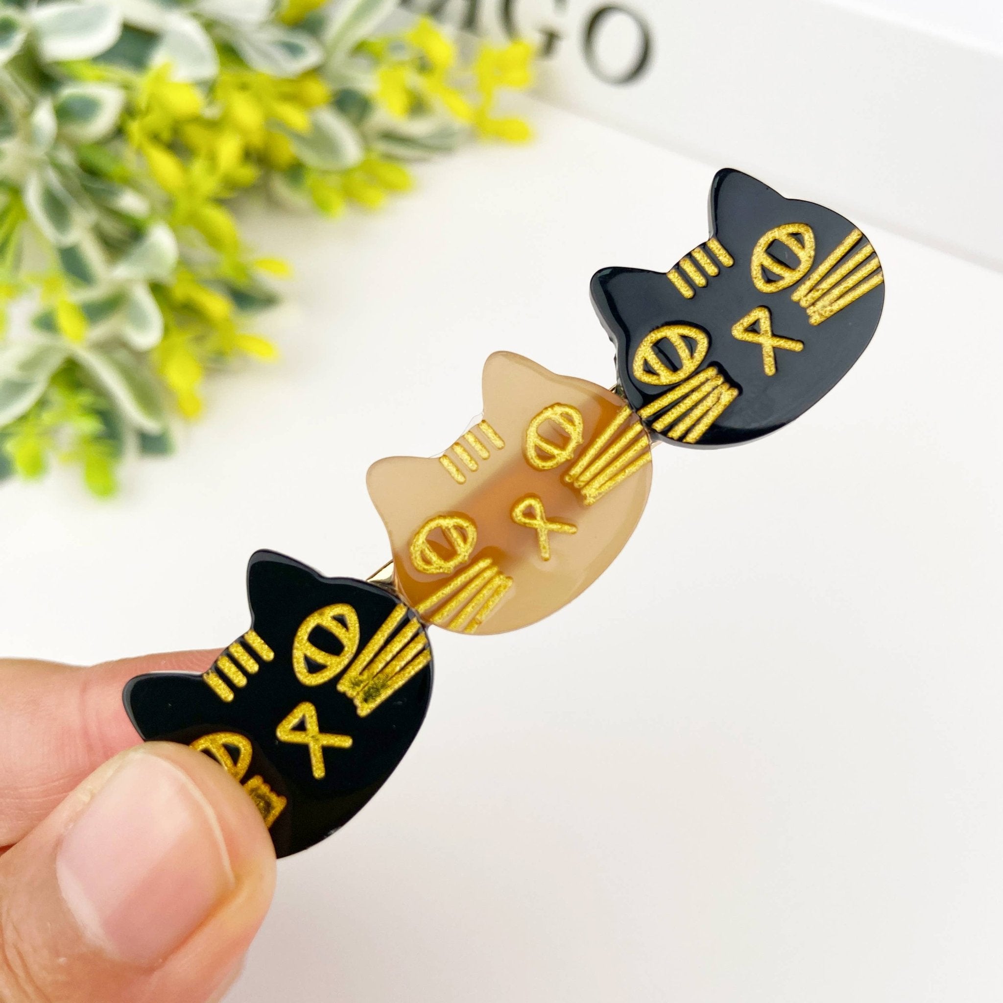 Triple Cute cat duckbill clip kitty hair clip - Lalka Beauty Co.