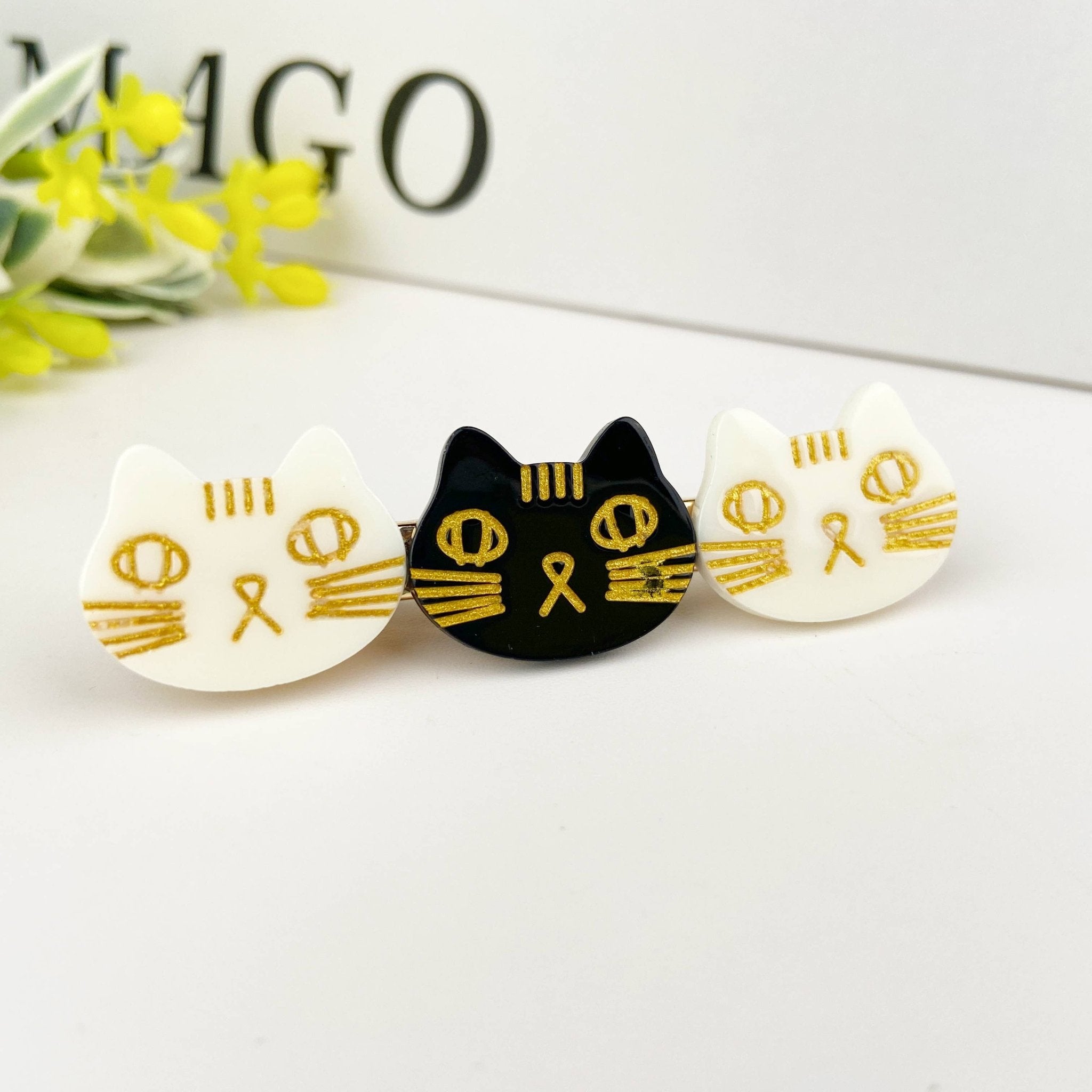 Triple Cute cat duckbill clip kitty hair clip - Lalka Beauty Co.