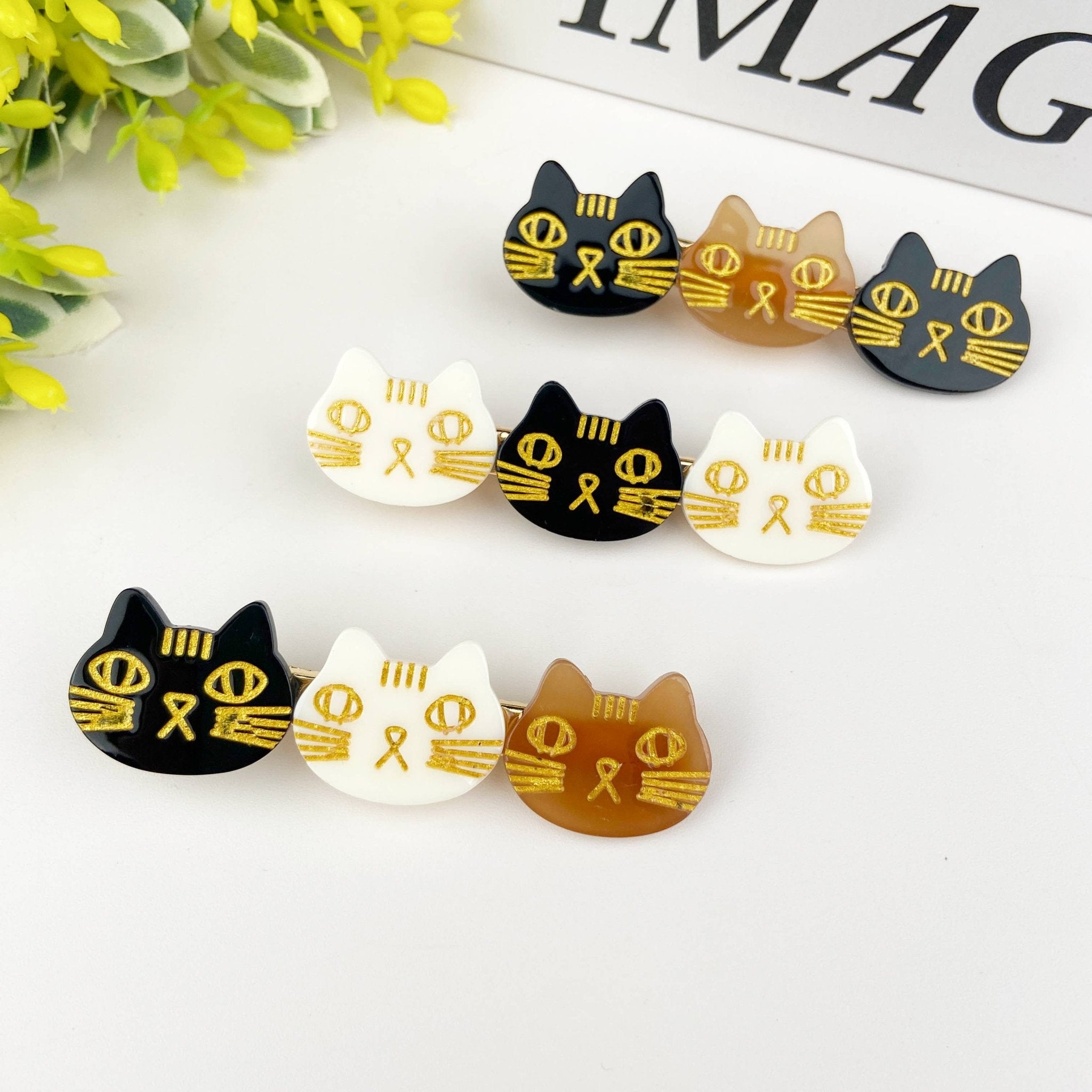 Triple Cute cat duckbill clip kitty hair clip - Lalka Beauty Co.