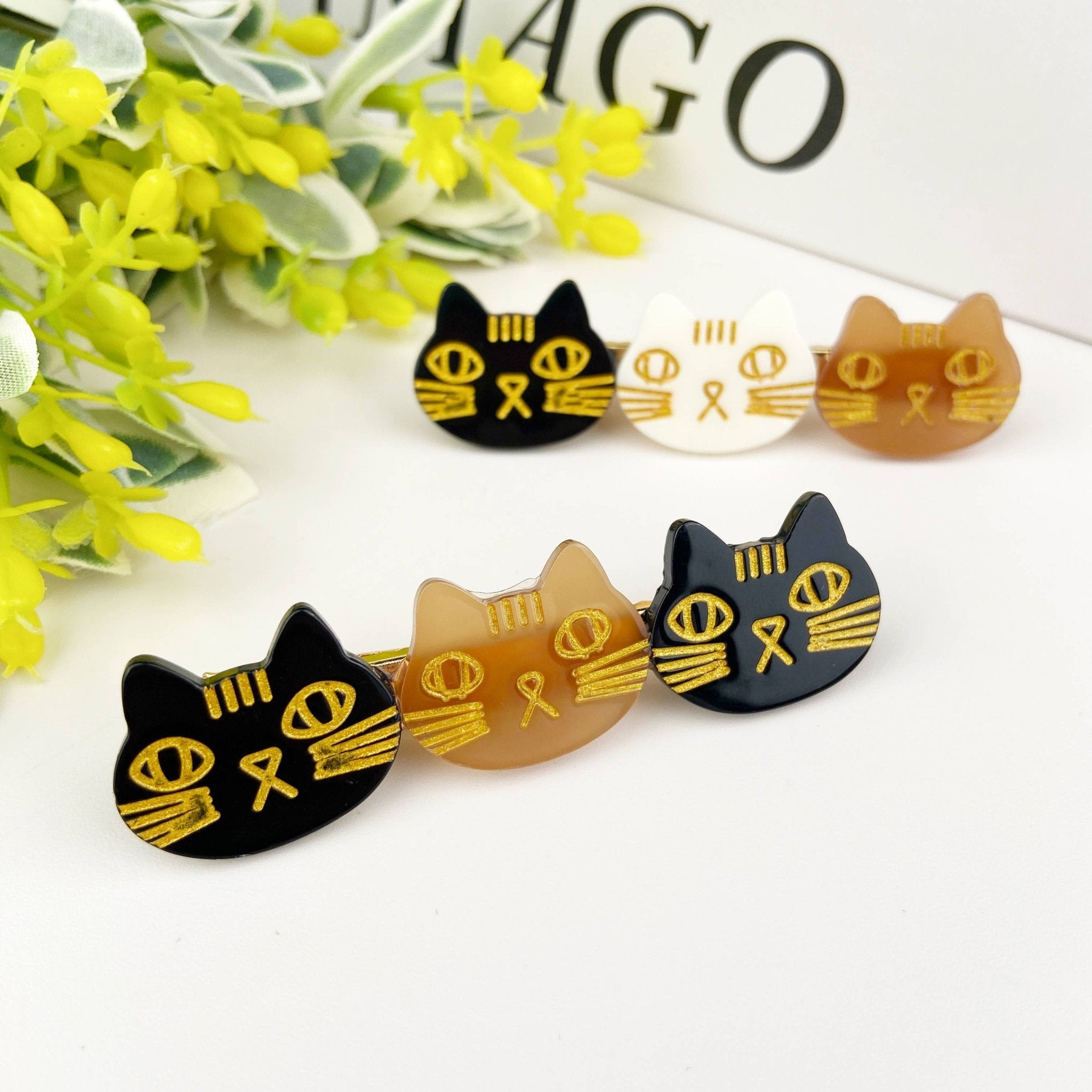 Triple Cute cat duckbill clip kitty hair clip - Lalka Beauty Co.