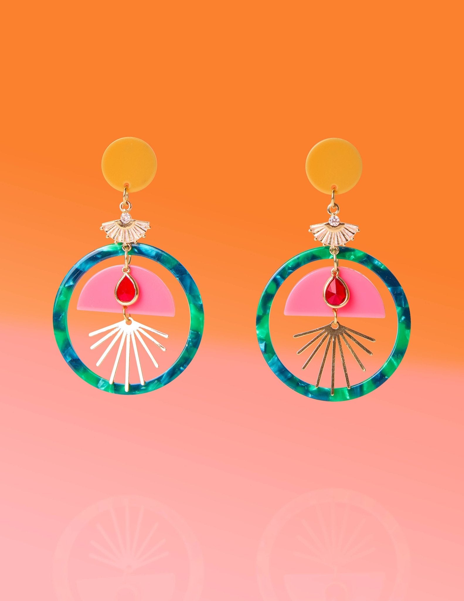 Tropic Glam Hoops - Lalka Beauty Co.