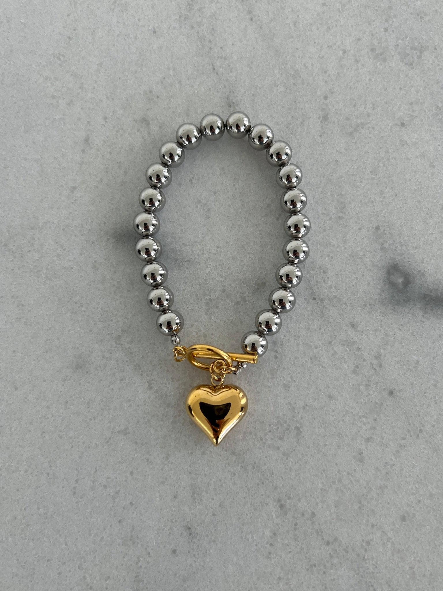 Two toned GLAM HEART BRACELET - Lalka Beauty Co.