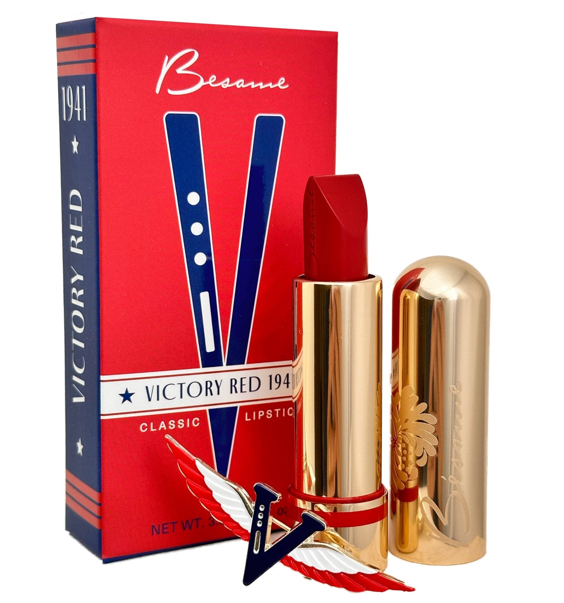 Victory Red Lipstick - 2024 Limited Edition with Victory Pin - Lalka Beauty Co.