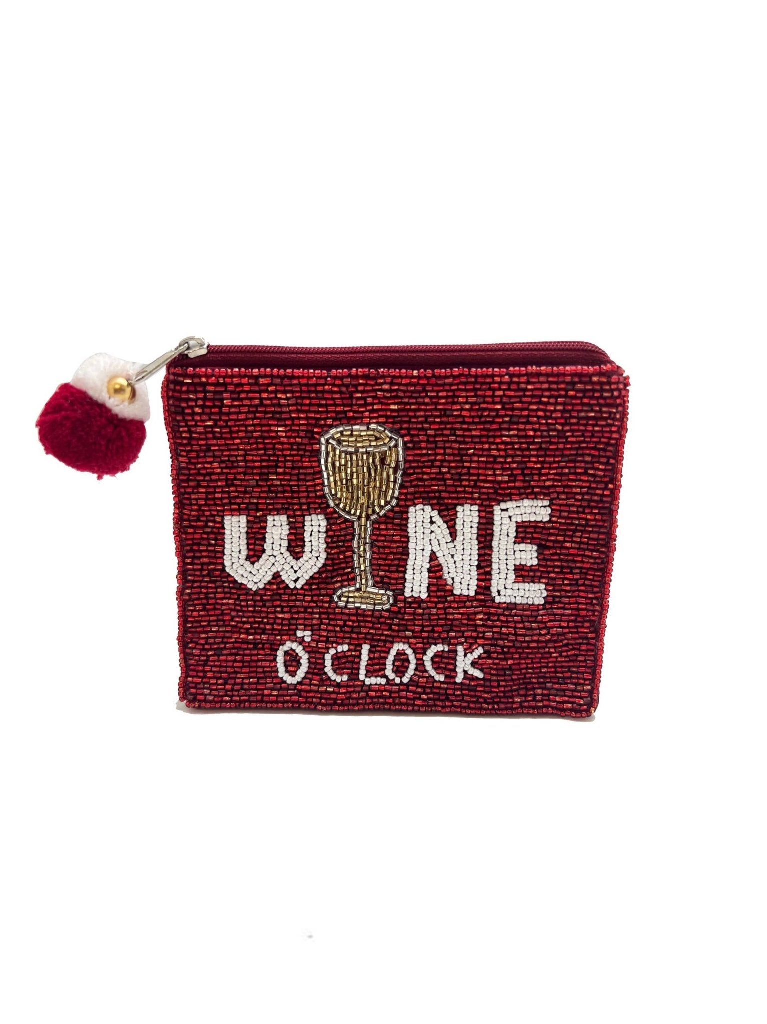 Wine O'clock Beaded Coin Purse - Lalka Beauty Co.