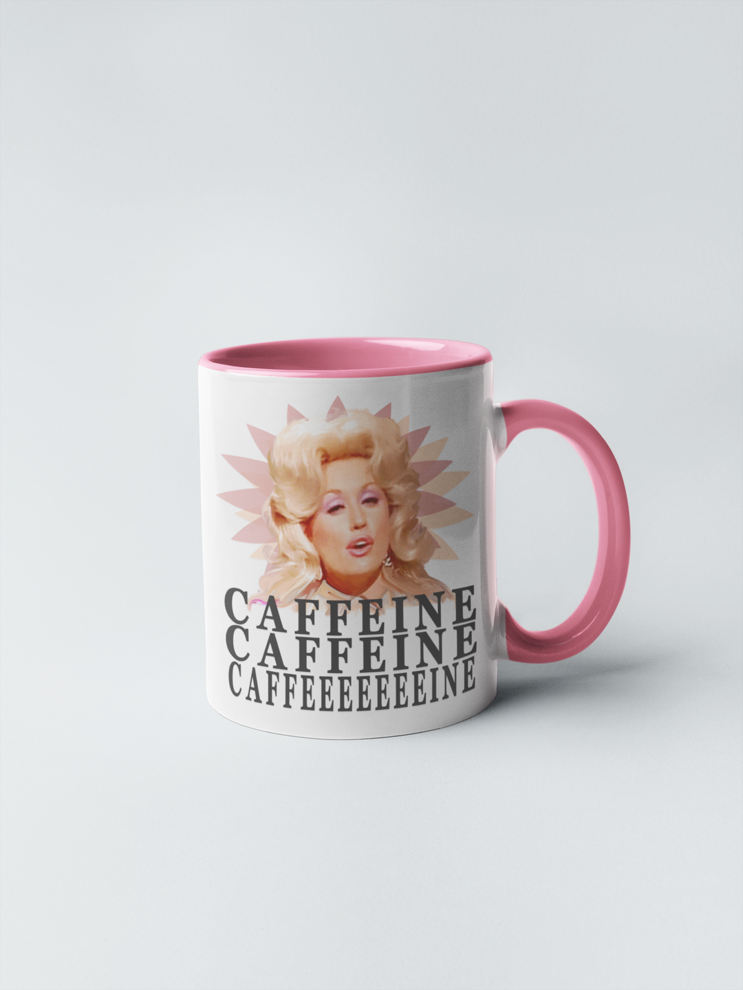 Dolly Parton - Caffeine, Caffeine Coffee Mug: 11 oz / Pink