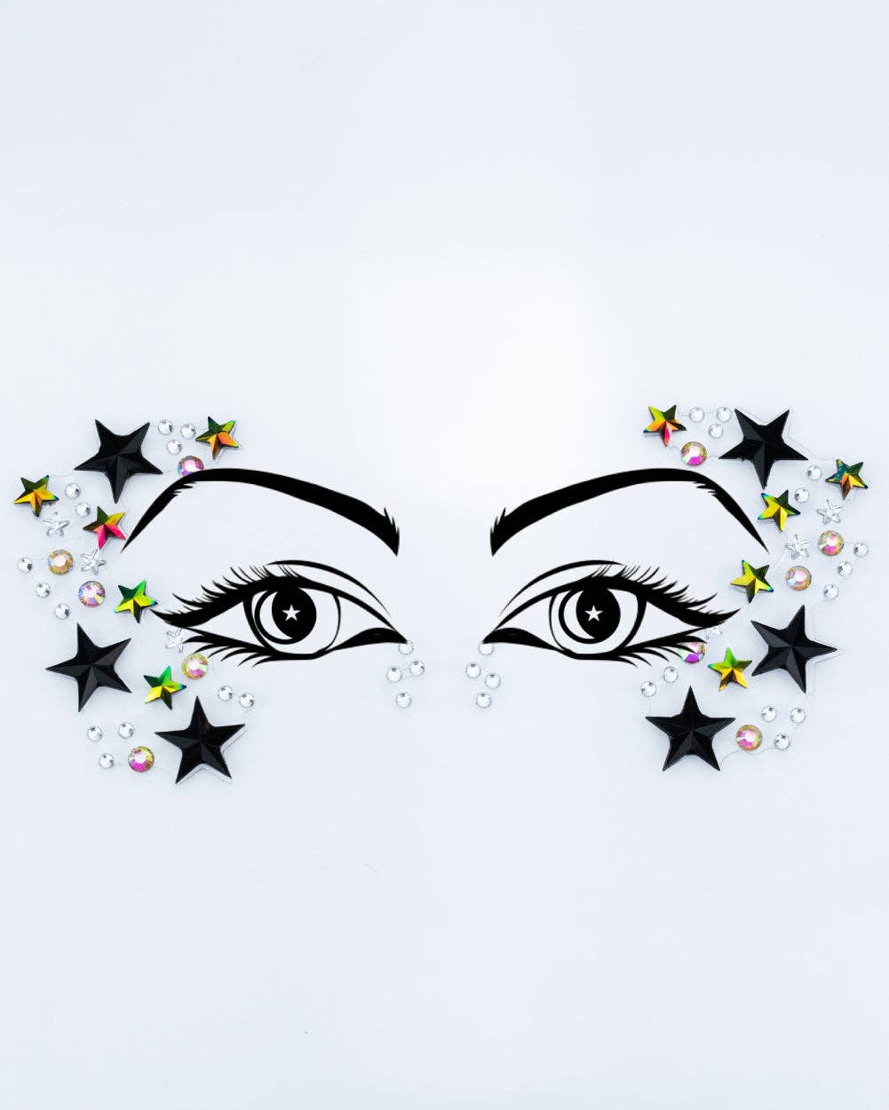 Lunautics Slayer - self adhesive Black and Green Star Face Jewels